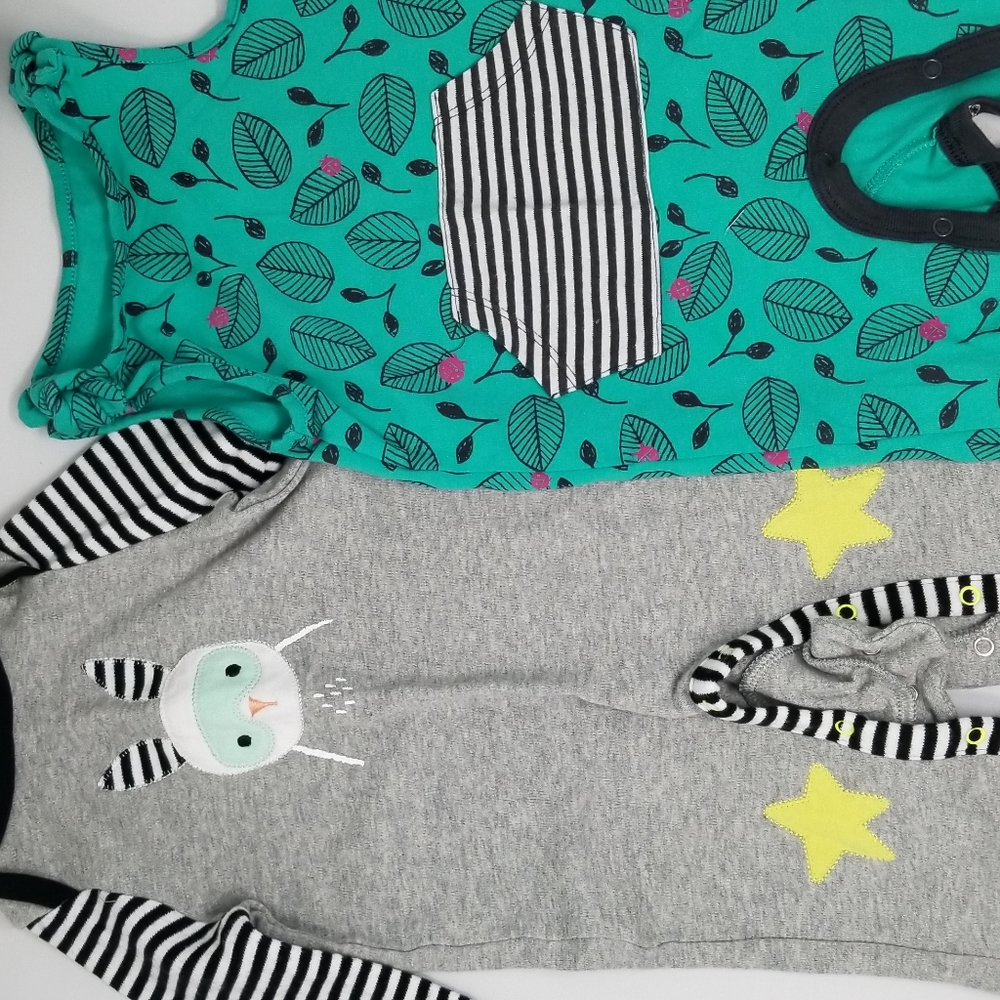 Baby Girl Button Bottom Rompers - Picture 3 of 3